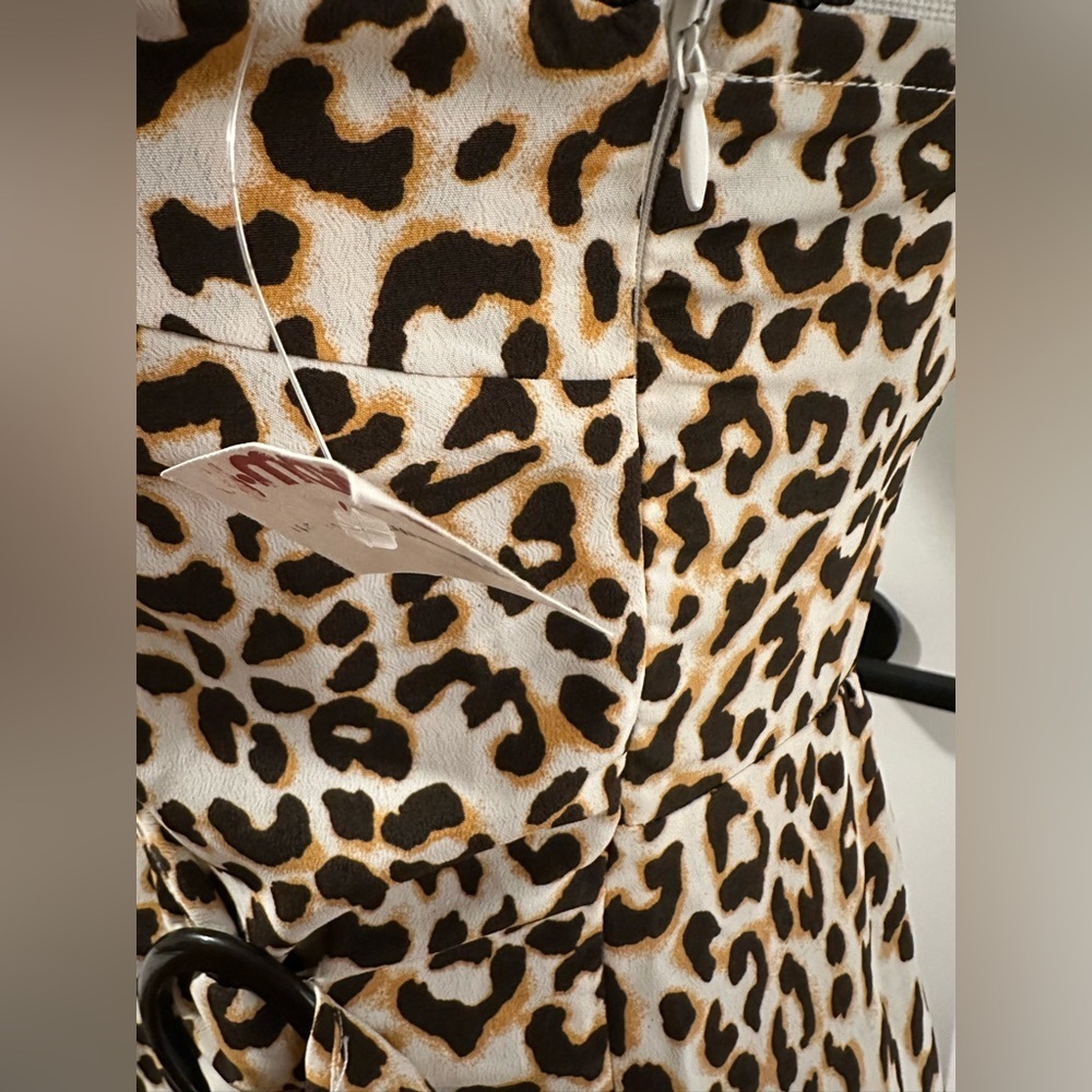 Love Tree Junior’s Leopard Print Mini Buckle Wrap Dress - Picture 2 of 10
